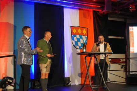 Unsere Moderatoren Steini und Carsten mit Bürgermeister.
